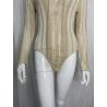 Roberto Cavalli 1990's beige woven bodysuit