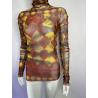 Jean Paul Gaultier trompe l'oeil jumper print mesh top / AW 1999