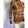 Jean Paul Gaultier trompe l'oeil jumper print mesh top / AW 1999