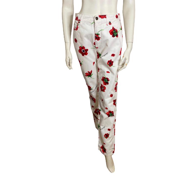 Moschino Jeans poppy print jeans