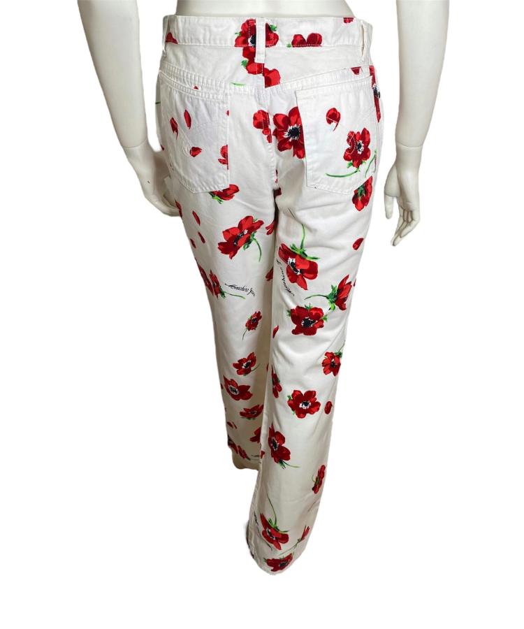 Moschino Jeans poppy print jeans