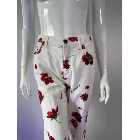 Moschino Jeans poppy print jeans