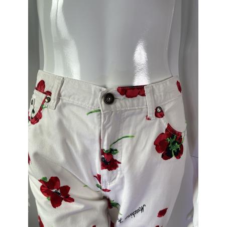 Moschino Jeans poppy print jeans