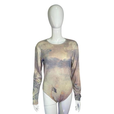 Roberto Cavalli Y2K Classic painting print bodysuit