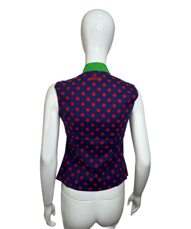 Moschino Jeans polka dot sleeveless shirt