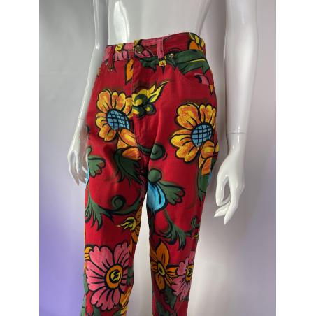 Moschino Jeans red floral print jeans