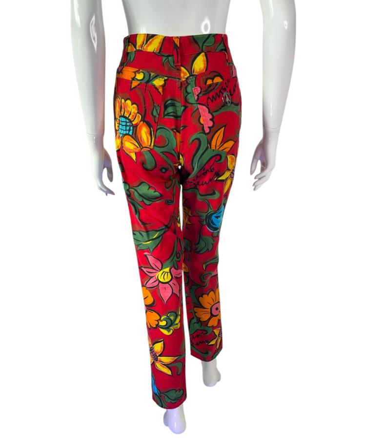 Moschino Jeans red floral print jeans