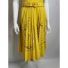 1970's yellow and brown pleated dress