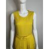 1970's yellow and brown pleated dress