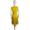 1970's yellow and brown pleated dress