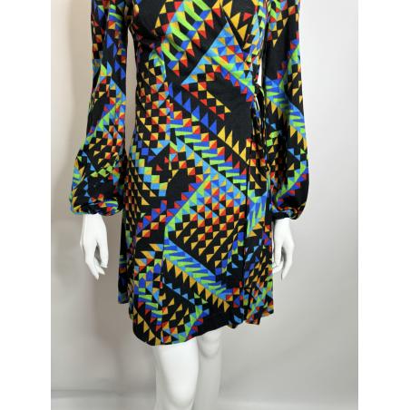 1970's multicolor wrap dress