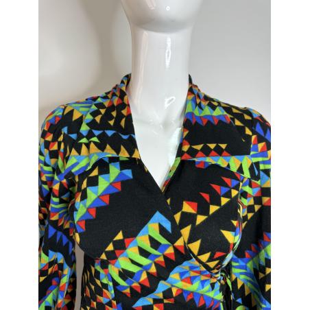 1970's multicolor wrap dress