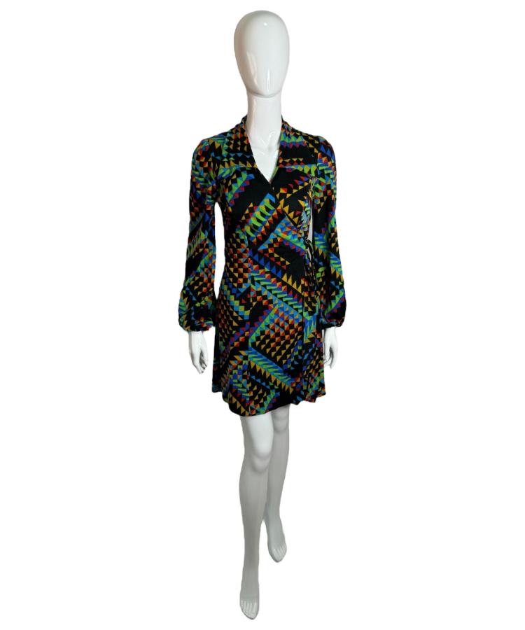 1970's multicolor wrap dress