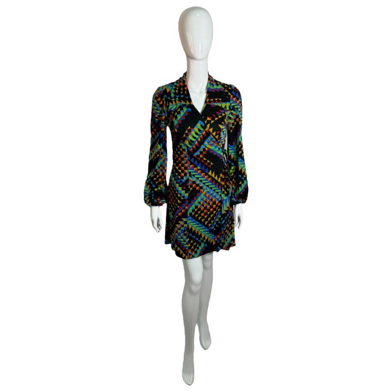 1970's multicolor wrap dress