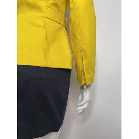 Thierry Mugler yellow and navy skirt suit