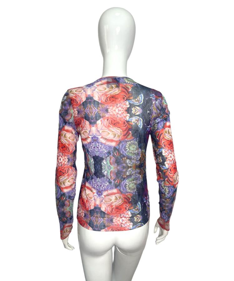 Kenzo floral print mesh top