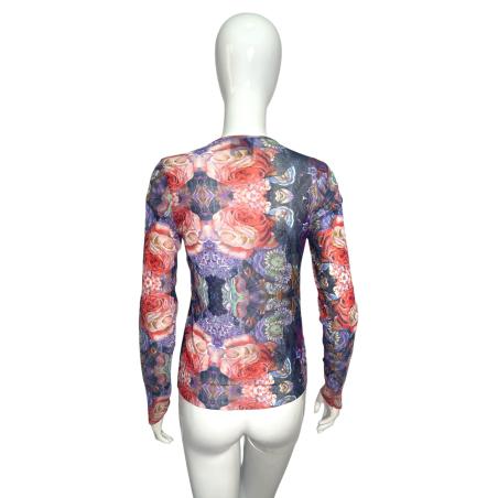 Kenzo floral print mesh top