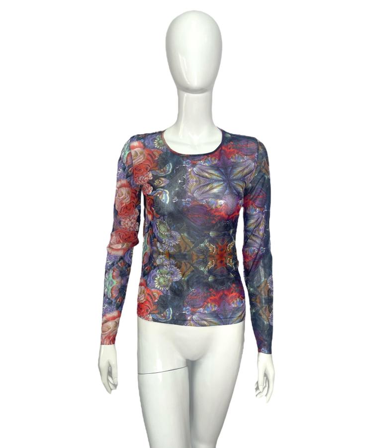 Kenzo floral print mesh top