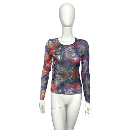 Kenzo floral print mesh top