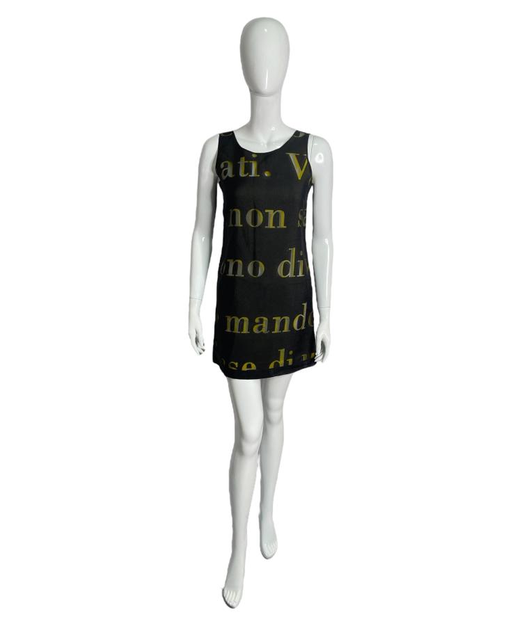 Moschino Cheap and Chic Italian writing dress