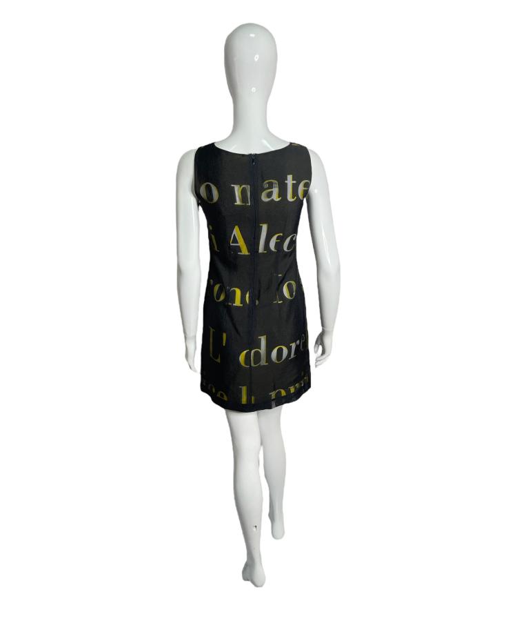 Moschino Cheap and Chic Italian writing dress