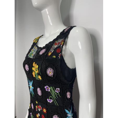 Moschino Cheap and Chic crochet and floral embroidery dress