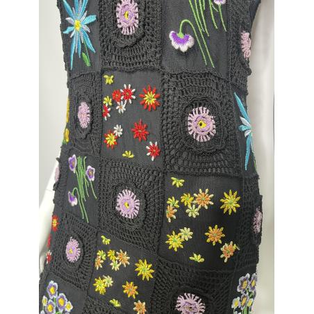 Moschino Cheap and Chic crochet and floral embroidery dress