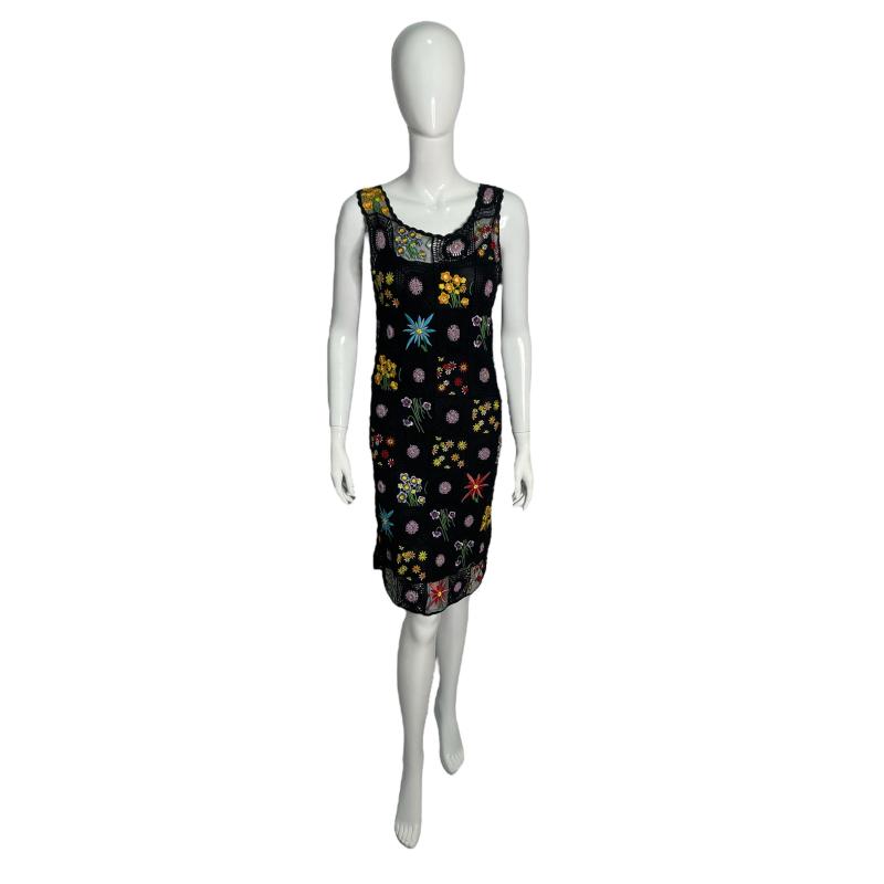 Moschino Cheap and Chic crochet and floral embroidery dress