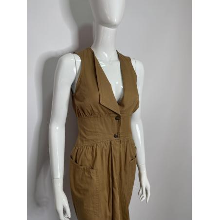 Thierry Mugler Jeans brown fitted midi dress