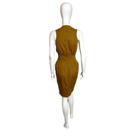 Thierry Mugler Jeans brown fitted midi dress