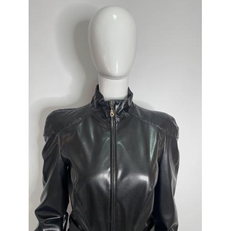 Mugler black faux leather jacket