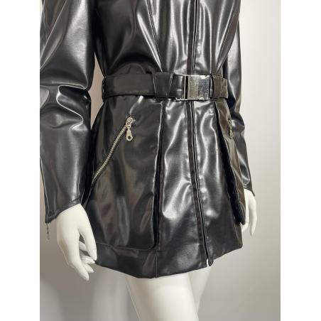 Mugler black faux leather jacket