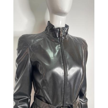 Mugler black faux leather jacket