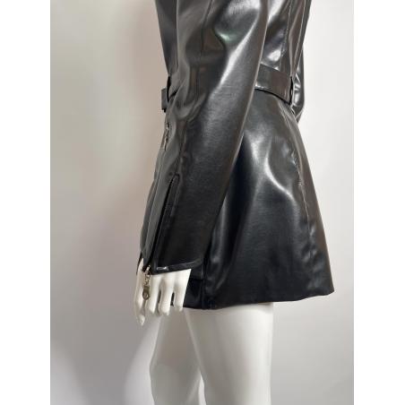 Mugler black faux leather jacket