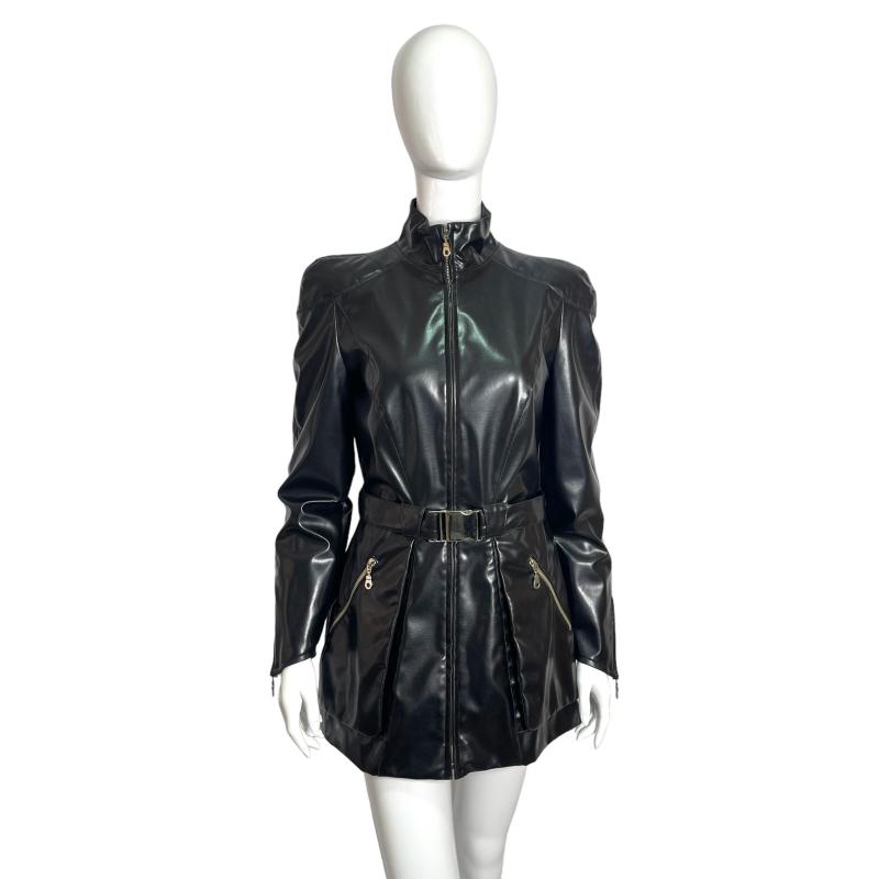 Mugler black faux leather jacket