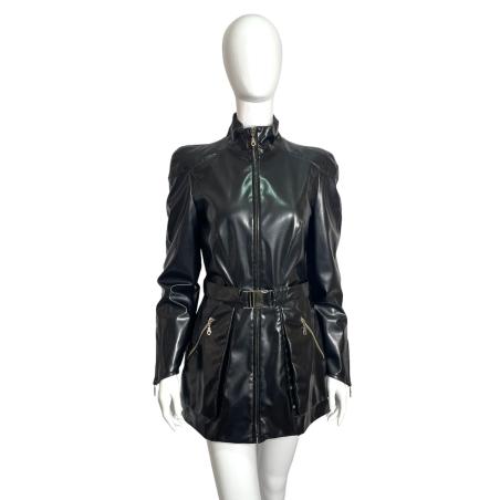 Mugler black faux leather jacket