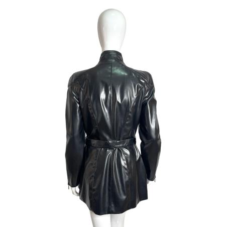 Mugler black faux leather jacket