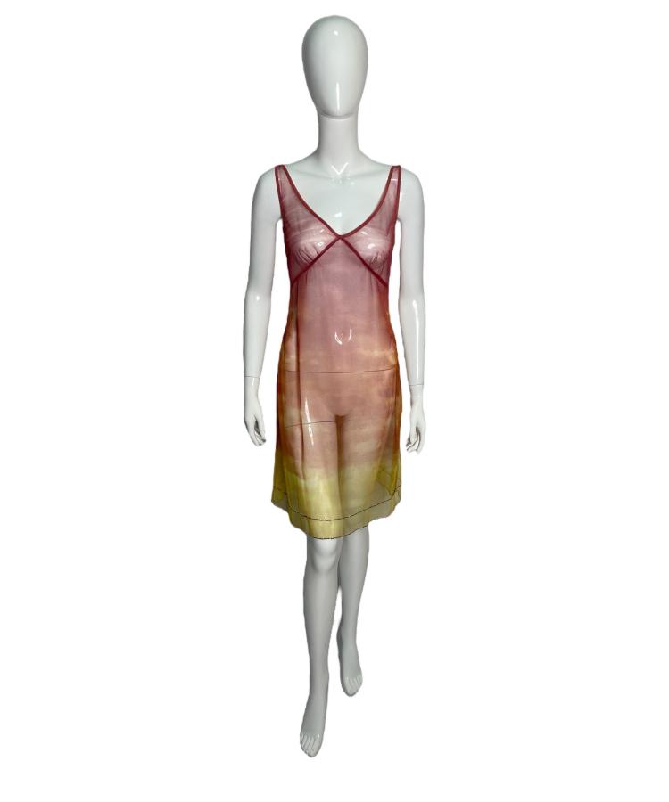 Cavalli Jeans tie and dye print mesh dress