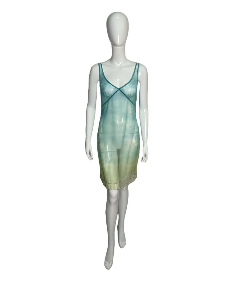 Cavalli Jeans tie and dye print mesh dress