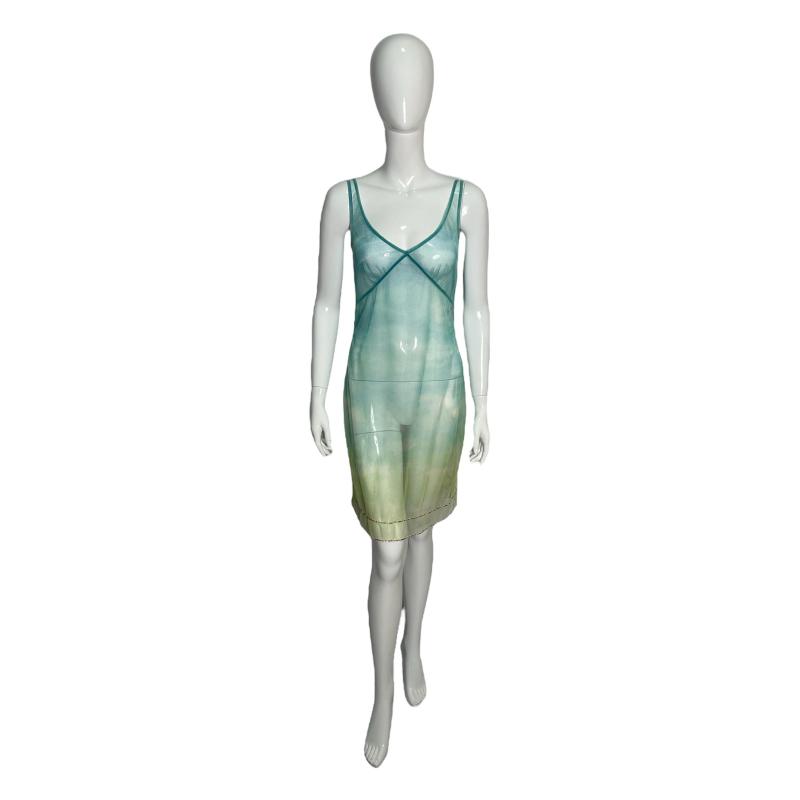 Cavalli Jeans tie and dye print mesh dress