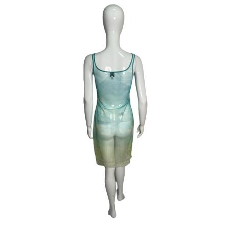 Cavalli Jeans tie and dye print mesh dress