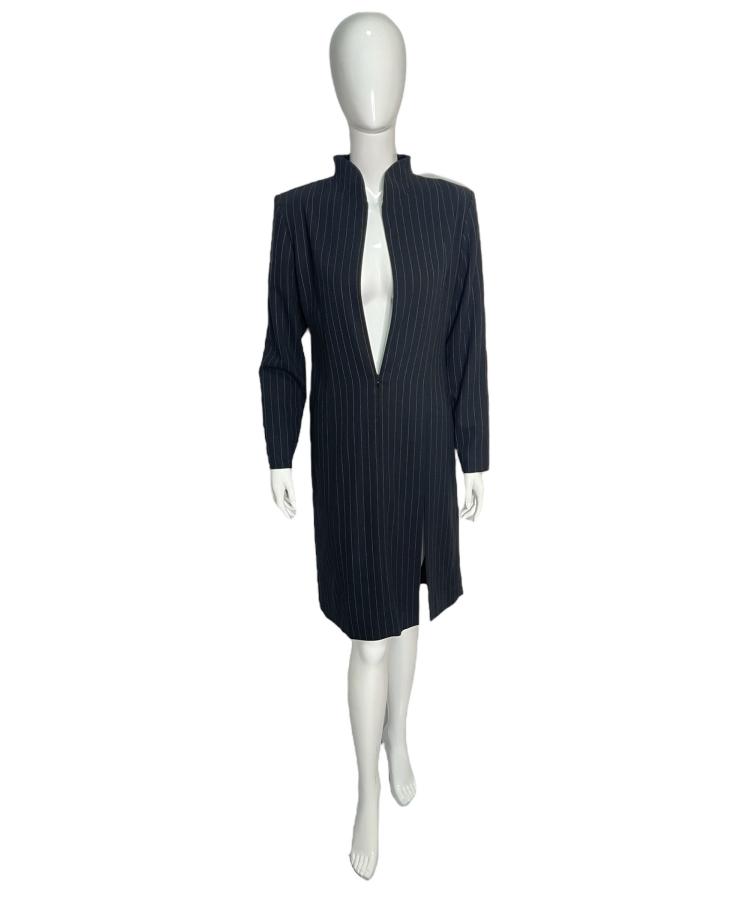 Yves Saint Laurent black striped dress