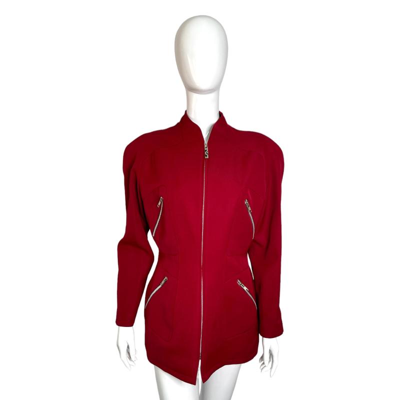 Thierry Mugler red fitted jacket