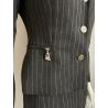 Claude Montana grey striped skirt suit