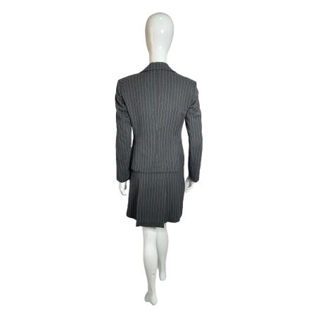 Claude Montana grey striped skirt suit