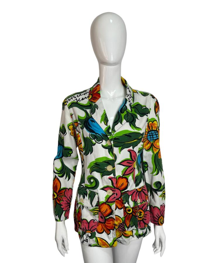 Moschino Jeans white floral print jacket