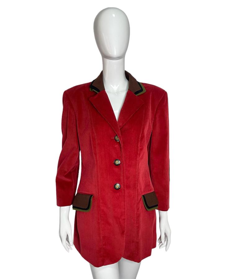 Moschino Cheap And Chic red corduroy blazer