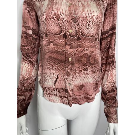 Just Cavalli python print silk shirt