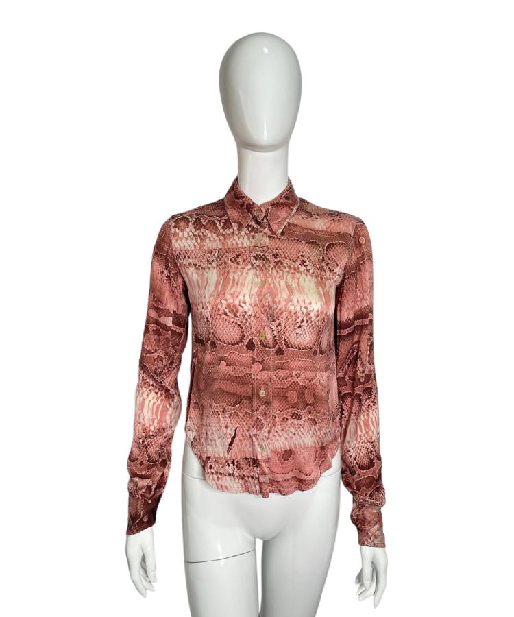 Just Cavalli python print silk shirt