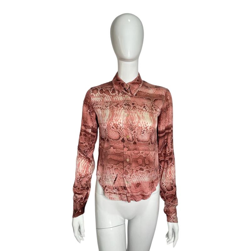 Just Cavalli python print silk shirt